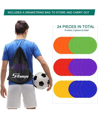 SIFENYU 9-inch Spot Markers 24pcs - Rubber Agility Dots for Kids Soccer, Football, Basketball - Non Slip Sports Floor Spots for Speed Training - Buy Online on GoSupps.com