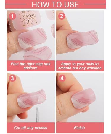 EBANKU 20 PCS Gel Nail Strips Nail Gel Polish Strips Full Wraps Adhesive Gel Nail Stickers with Nail File and Stick(UV/LED Lamp Required) (10) - Buy Online on GoSupps.com