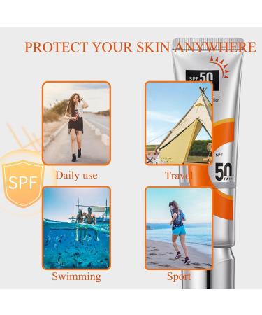 Trendyfave Sunscreen Spf 50 Face Moisturiser Skincare With UV Protection Sunscreen For Sunburn Brightening Cream Suncream Waterproof&Sweat-Proof Age Perfect Rosy Glow With Sodium Hyaluronate&Glycerol - Buy Online on GoSupps.com