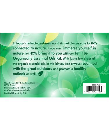 Now Foods Let It Be Organic Essential Oils Kit - 4 Bottles (10 ml Each) - Aromatherapy Blend - Buy Online on GoSupps.com