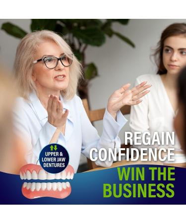 FCcassiel Fake Teeth - Comfort Upper & Lower Dentures for Men & Women | Regain Confident Smile with Veneer Dentures | Protect Your Teeth - Buy Online on GoSupps.com