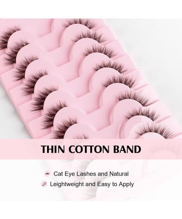 Parrarri Half Eyelashes - 10 Pairs Cat Eye 3D Reusable Fake Lashes | Premium Quality Artificial Eyelashes H-16 - Buy Online on GoSupps.com