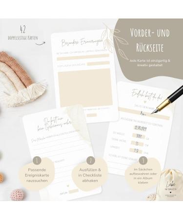 Meinbaby123 Milestone Cards for Pregnancy | 42 High-Quality Photo Cards Set with Cotton Bag | Perfect Gift for Expecting Moms - Buy Online on GoSupps.com
