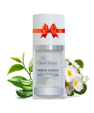 Clear Choice Urban Shield Cream Gel Neutralizes Redness Color Correcting for Rosacea & Acne Zinc Oxide Sun Barrier Antioxidant Protection Lightweight Dewy Coverage.1.7oz