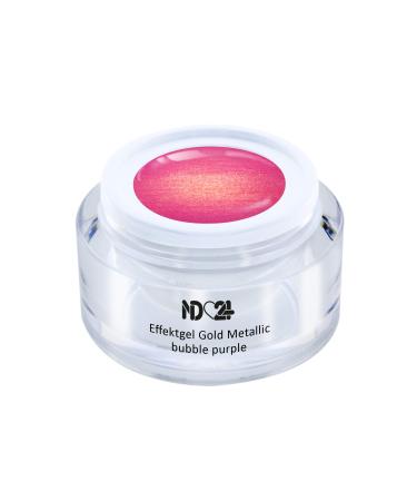Uv Led Effect Gel Gold Metallic Bubble Purple - Pink - Studio Quality - Made In Germany - 5ml