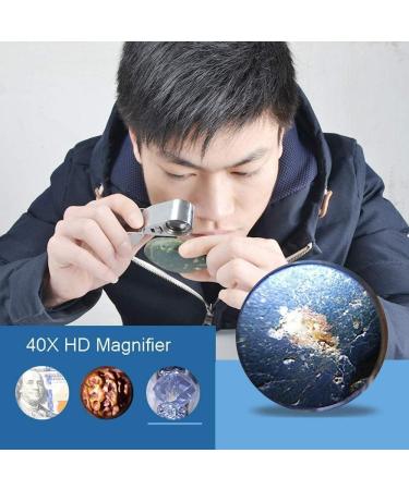 ES for Hobbies Reading Magnifier Diamond Waist Code Jewelry Identification HD Miniature Metal Stamp with LED lamp Jade Antique Identification Better Life - Buy Online on GoSupps.com