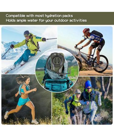 2L Leakproof BPA-Free Hydration Bladder - Military Green Water Reservoir Bag for Outdoor Activities - Insulated Tube - Ideal for Hiking, Camping, Running, Cycling - Buy Online on GoSupps.com