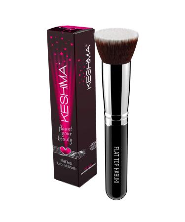 Flat Top Kabuki Foundation Brush By KESHIMA - Premium Makeup Brush for Liquid, Cream, and Powder - Buffing, Blending, Flawless Face Brush Regular