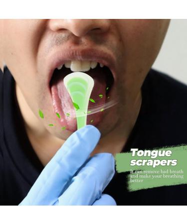 Ipetboom Tongue Scraper - Silicone Tongue Brush for Bad Breath Relief | Oral Hygiene Tool Light Green - Buy Online on GoSupps.com