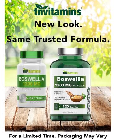 TNVitamins Boswellia Serrata Extract Capsules | 1200mg (120ct) | Joint Support Supplement with Ayurvedic Herb Indian Olibanum - Buy Online on GoSupps.com