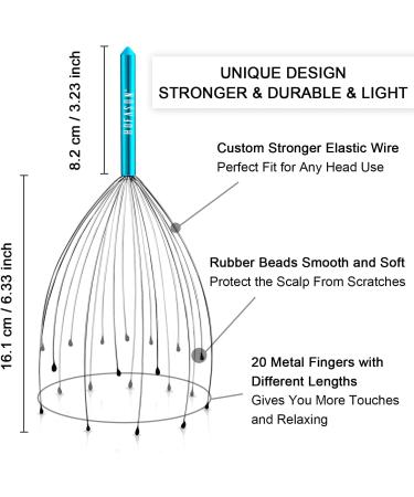 HOFASON Head Massager Scalp Scratcher with 20 Fingers - Peacock Blue - Buy Online on GoSupps.com