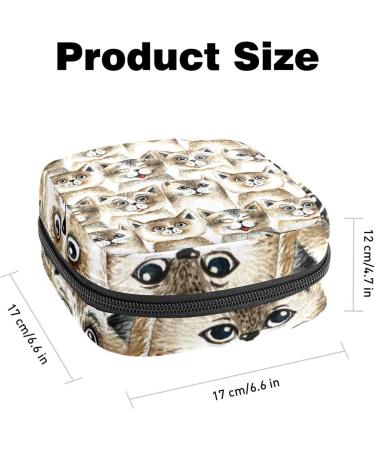 Cat Sanitary Napkin Storage Bag | Portable Period Pouch for Women & Teens | Multi-colored | 1Pcs - Buy Online on GoSupps.com