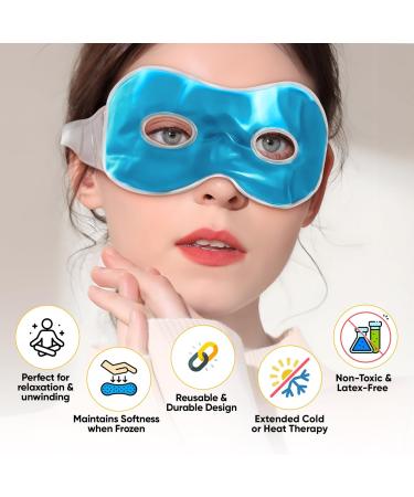 Albert Austin Cooling Eye Mask with Plush Edging - Reusable Hot/Cold Therapy for Puffy Eyes, Sinus Pain, Headache, Migraine - Gel Mask for Dark Circles & Swollen Eyes - Buy Online on GoSupps.com