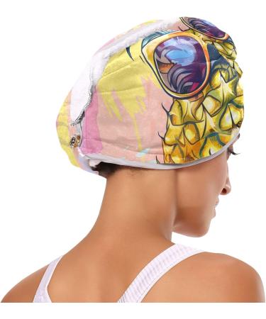 Pipeapple Hair Towel 2 Pack - Super Absorbent Quick Dry Turbans with Glasses | Stylish Hair Drying Towels for Women & Girls - Buy Online on GoSupps.com