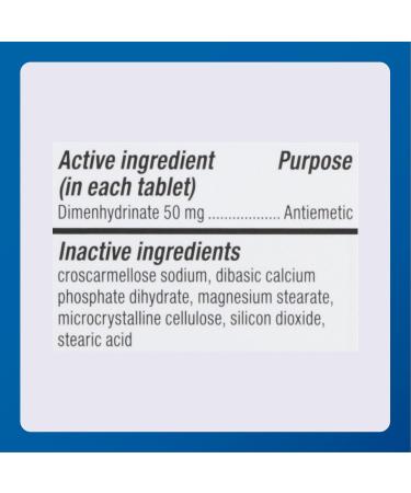 Driminate Generic 50mg Anti-Nausea Tablets - 100 Count Motion Sickness Relief - Buy Online on GoSupps.com