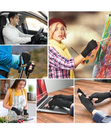 Acwoo Copper Arthritis Gloves - Compression Fingerless Gloves for Pain Relief | Men's & Women's Osteoarthritis Support - Buy Online on GoSupps.com
