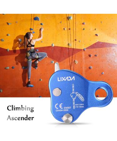 Lixada Rock Climbing Ascender Ultralight Fall Arrest Protection Belay Device Self-Locking 8-13MM Rope Grip Clamp for Outdoor Climbing and Rescue Blue - Buy Online on GoSupps.com