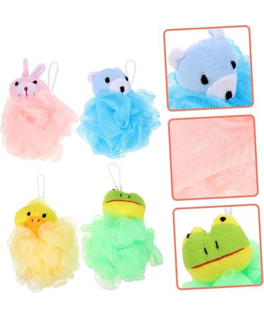 Zerodeko Cartoon Bath Sponges Set - 4 Large Washing Balls for Baby & Home | Soft Body Sponge - International Shipping Available - Buy Online on GoSupps.com