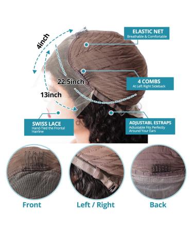 ALEPAZ Deep Wave Human Hair Lace Front Wig 22 Inch - Pre Plucked 150% Density Curly HD Transparent Lace Frontal Wigs with Baby Hair for Natural Hairline - Buy Online on GoSupps.com