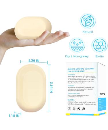  OUKEYA OUKEYA 10% Sulphur Soap Goat's Milk Soap Salicylic Cide Tea Tree Oil Aloe Vera Antibacterial Soothing Deep Cleaning Repair of the Skin-Barrier 4 x 115g - Buy Online on GoSupps.com