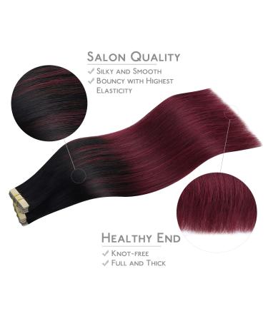 Buy If-of-Hearted Real Hair Tape Extensions - 40PCs 60g 10 Inches Black to Burgundy - Invisible & Seamless Hair Extensions - Buy Online on GoSupps.com