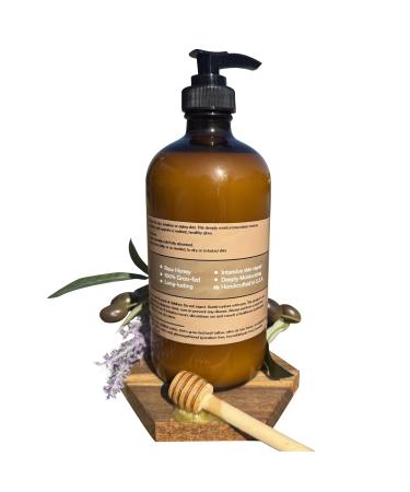 Bear Bird 100% Grass-Fed Tallow & Honey Lotion with Olive Oil & Lavender Essential Oil 16 ounce - Buy Online on GoSupps.com