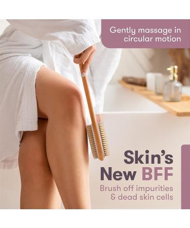 Nellam Dry Body Brush - Exfoliating Scrub Brush for Bath & Shower | Thick Bristles for Lymphatic Drainage, Cellulite Reduction & Skin Health - Buy Online on GoSupps.com