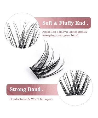 Lash Clusters 156 Pcs D Curl Individual Eyelash Extensions 9-14mm - Reusable Soft & Comfortable Wispy Lashes - DIY at Home - Buy Online on GoSupps.com