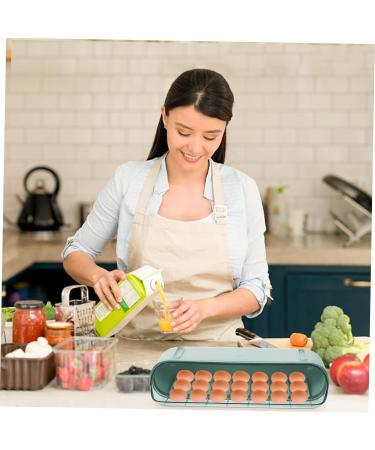 Healeved 1 Pc Slide Egg Collection Food Tray Egg Storage Rack Fridge Refrigerator Food Storage Case Drinks Green 28.5X15CM - Buy Online on GoSupps.com