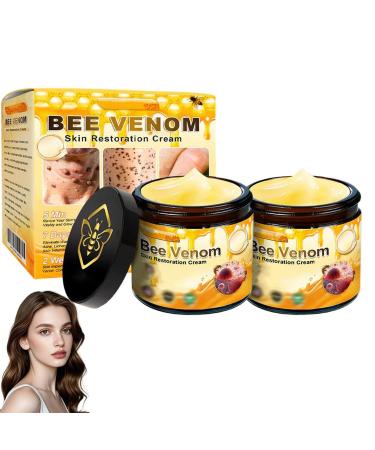 2 PCS Bee Venom Skin Restoration Cream Bee Venom Skin Treatment Cream Firms and Rejuvenates Quickly Smoothing Out Wrinkles and Fine Lines