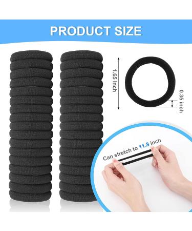 Ansnbo 120PCS Black Seamless Thick Hair Ties - Elastic Ponytail Holder for Women - Buy Online on GoSupps.com