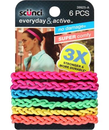 Scunci Everyday and Active Strand Elastics - 6 Assorted Colors, 30-Pcs Total - Buy Online on GoSupps.com