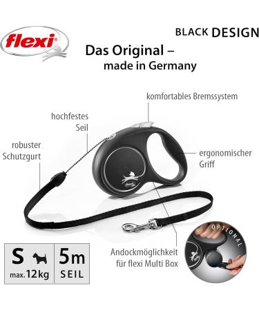 FLEXI Black Design Lead & Strap 5m 12kg | Premium Pet Accessories for International Shipping - Buy Online on GoSupps.com