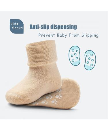 Moon Tree Baby Non Slip Winter Socks 6 Pairs 12-24 Months | Boys Girls Warm Thick Towelling Socks with Grips | Mix 5153B - Buy Online on GoSupps.com