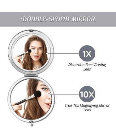 Rose Gold Compact Mirror - Unique Birthday Gift for Mom, Friends, or Coworkers (Silver) - Buy Online on GoSupps.com