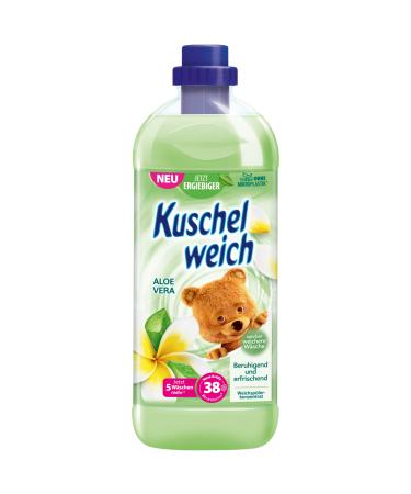 Cuddly soft fabric softener aloe vera skin tolerance dermatologically confirmed fabric softener cuddly soft without microplastics large bottle 1 liter for up to 38 washes fabric softener aloe vera (1 liter)