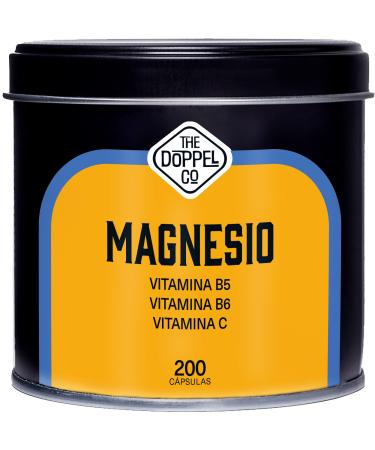 Magnesium Citrate | 750 mg + Vitamin C, B6, B5 per Daily Dose | 200 Capsules | High Bioavailability Magnesium | Vitamins Against Fatigue | Joints, Muscles | Plastics Free