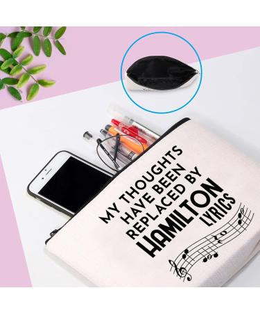 Hamilton Cosmetic Bag with Music - My Thoughts Have Been Replaced Lyrics - Talk Less Smile More Design - EU Shipping Available - Buy Online on GoSupps.com