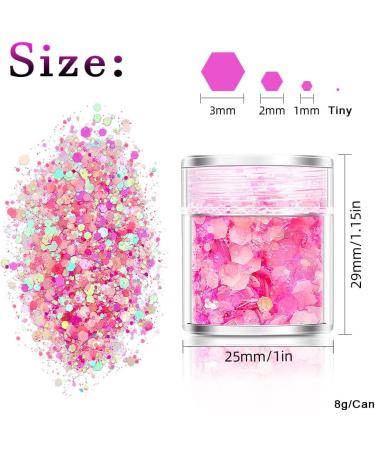 12 Colors Glitter Set | Fluorescent & Holographic Sequins for Festival Decor Crafting & Nail Art - 96g Total - Buy Online on GoSupps.com