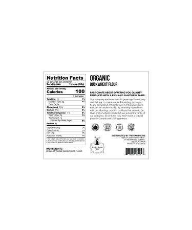 Tristan Foods Gluten Free Organic Buckwheat Flour (2 lbs.) - High Fiber & Protein | Vegan Friendly | Ideal for Cooking, Baking & Batter | Cultivated in Canada - Buy Online on GoSupps.com