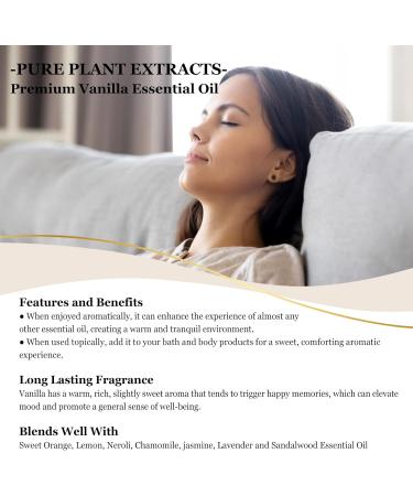 Vanilla Essential Oil (0.33 oz/10 ml) Pure Vanilla Oil Premium Essential Oils with Glass Dropper Great for Humidifier Diffusers Aromatherapy Candle Making Classic-18 - Buy Online on GoSupps.com