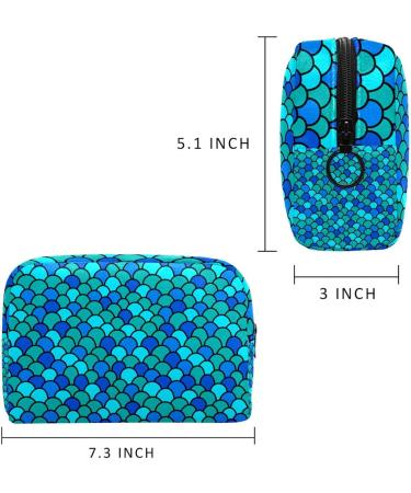 Royal Green Fish Scale Makeup Travel Case | Large Capacity Cosmetic Organizer Bag - Buy Online on GoSupps.com