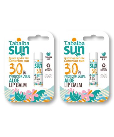 Tabaiba Sun Aloe Vera Lip Protector SPF30 2 Pack (2 x 4.8g)