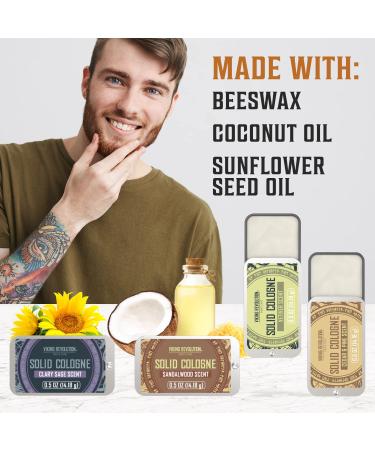 Viking Revolution 4 Pack Men's Solid Colognes 0.5 Oz - Cedar Wood, Clary Sage, Vetiver, Sandalwood - Men's Balm Cologne Set - Buy Online on GoSupps.com