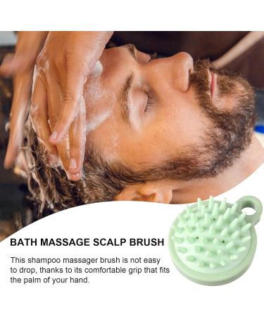 Credit Massage Brush - Silicone Bristles Scrubber & Hair Washing Accessories for Relaxing Scalp Care - Shower Head Massager & Grooming Brush in Green - Buy Online on GoSupps.com