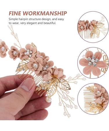 Garneck Rhinestone Wedding Hair Pins - 3Pcs Bridal Hair Clips for Women - Pink Floral Hair Accessories - Buy Online on GoSupps.com