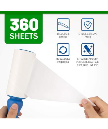 Buy Mudela Extra Sticky Lint Roll for Animal Hair - 6 Replacement Rolls for Effective Cat & Dog Hair Removal | Lint Roller for Clothing Sofa Bed & Carpet - Buy Online on GoSupps.com