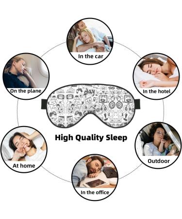 Video Game Boys Print Light Blocking Eye Mask | Soft Adjustable Sleep Mask for Travel & Yoga - Buy Online on GoSupps.com