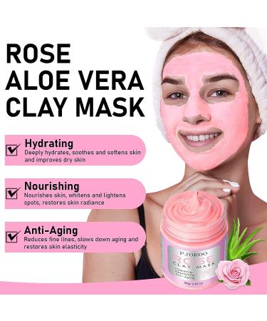 Pjordo 4-Piece Clay Mask Set - Turmeric, Vitamin C, Dead Sea Mud, Avocado & Rose Clay Masks - Face Mask Skin Care Gift for Women - 2.82 Oz Each - Buy Online on GoSupps.com