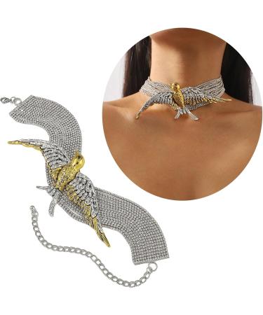 OralGos Multi-Tier Swallow Bird Necklace - Diamond-Studded Women's Jewelry | Trendy & Elegant Metal Necklaces - Buy Online on GoSupps.com